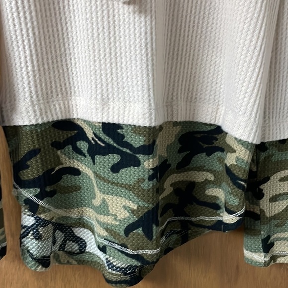 My Story size Large cowl collar waffle knit top - Picture 2 of 7